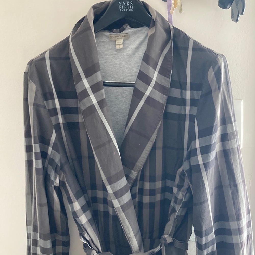 Burberry robe.  Grey